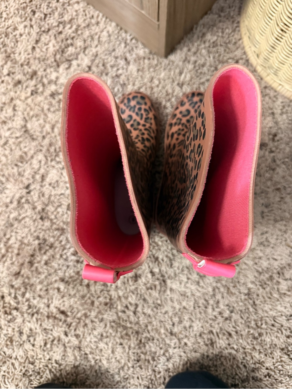 🩷Leopard Print Pink Cat & Jack Girls’s Rain Boots👢 - Picture 3 of 3